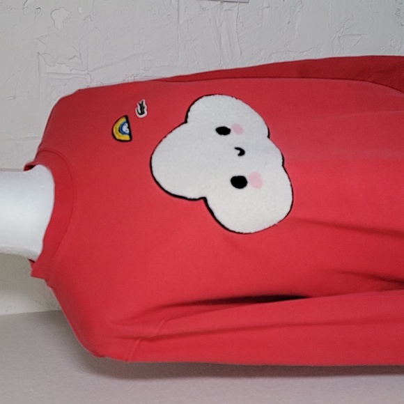 Lacoste X FriendsWithYou Sweatshirt Pullover Unisex Longsleeve Red Cloud Croc M - Picture 5 of 14